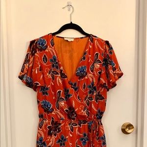Orange floral maxi dress
